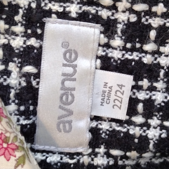 Women's Avenue 22/24 blouse jacket classic blk wht texture tweed - Picture 3 of 7
